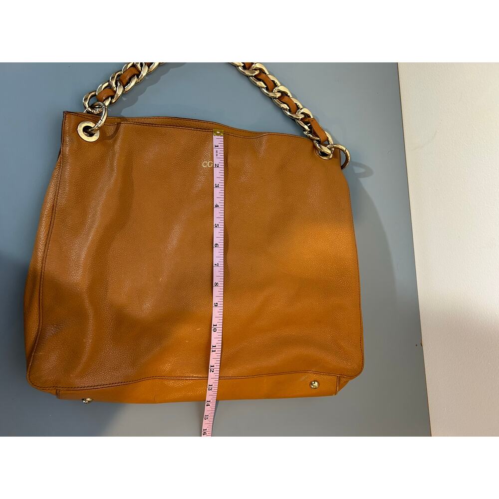 Mark & Graham bag brown leather small initials heavy gold chain soft - Picture 12 of 12